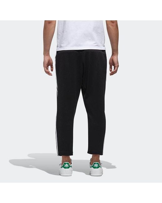 Adidas Black Originals Classic Stripe Loose Straight Cozy Casual Sports Pants for men
