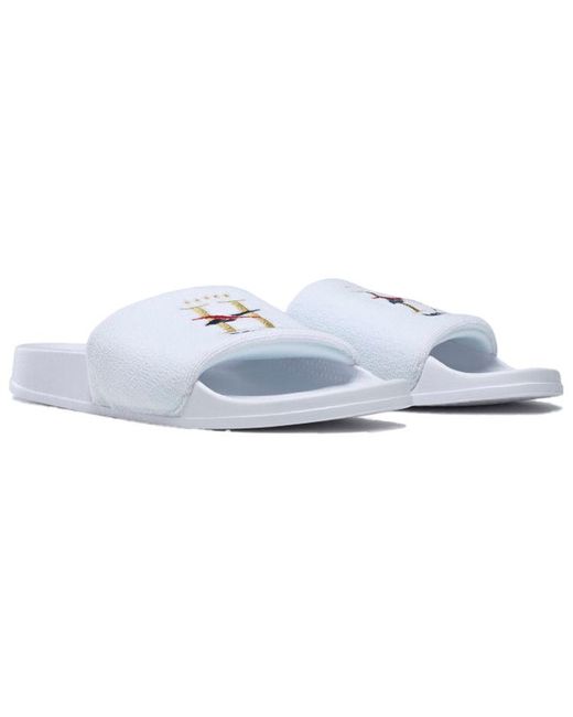 Reebok White Classic Slide Golden Logo