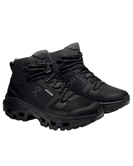 On Shoes Black Cloudrock Mid Wp 'All' for men
