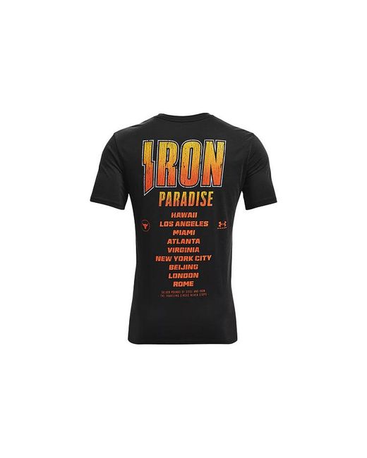 Under Armour Black Project Rock Iron Tour T-Shirt for men