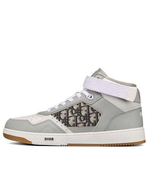 Dior White B27 High Cut Sport Shoes for men