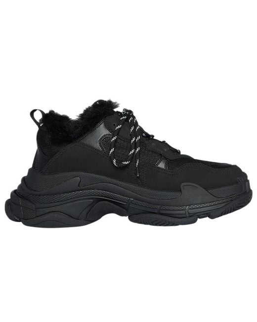 Balenciaga Black Triple S Sneaker 'Faux Fur' for men