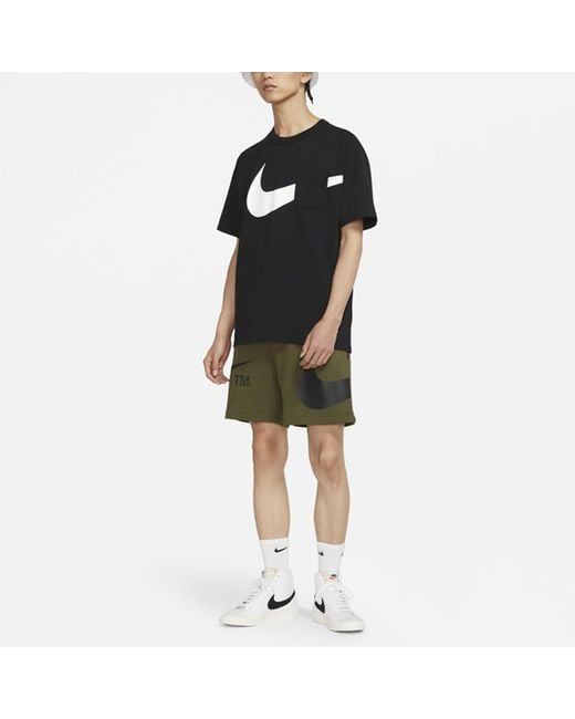 Nike Green Sportswear Swoosh Logo Sports Shorts for men