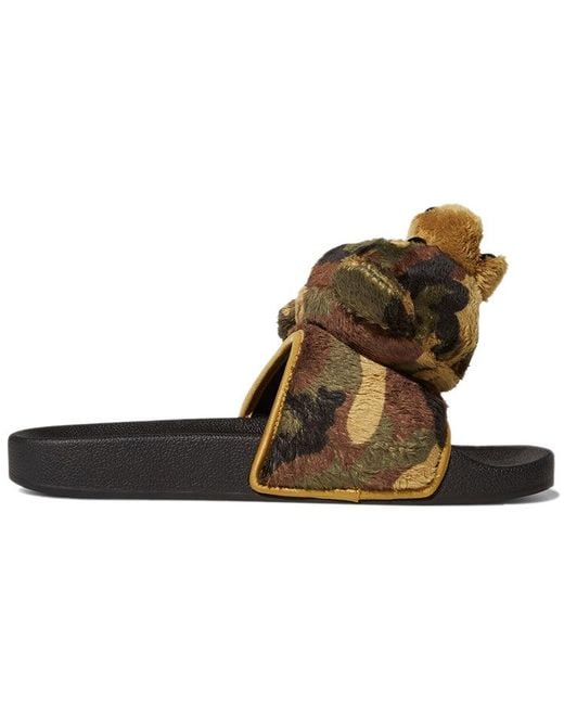 Adidas Brown Jeremy Scott X Adilette Slide 'Camo Teddy' for men