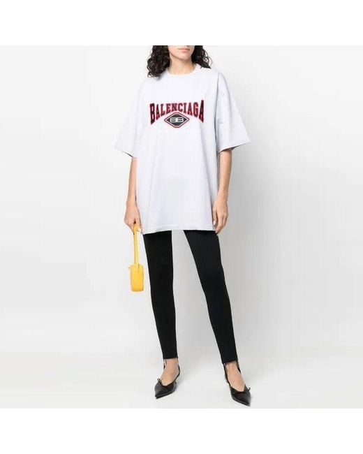 Balenciaga White Bb Authentic Jersey Apparel T-Shirt Large Fit 'Light'