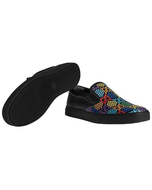 Gucci Black Gg Supreme Slip-On 'Psychedelic for men