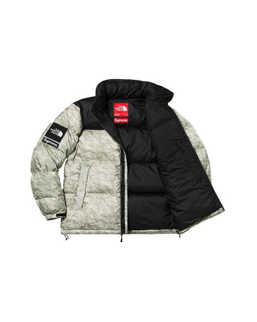 Supreme Metallic Fw19 Week 18 X The North Face Paper Print Nuptse Jacket for men