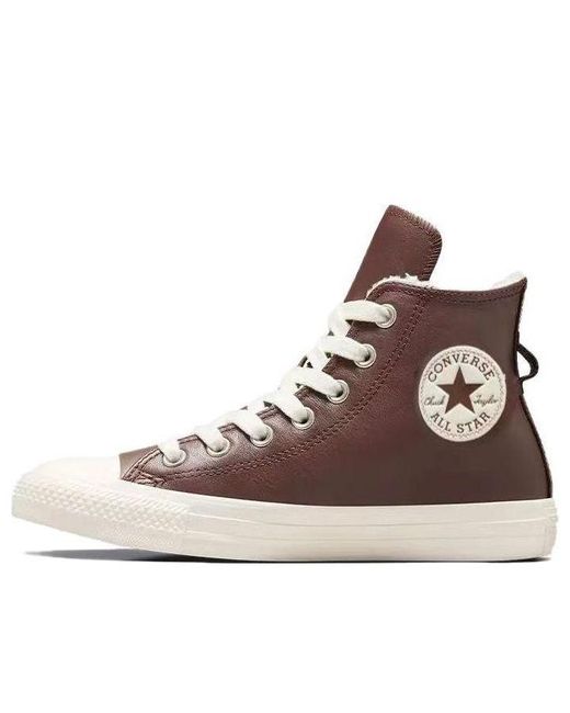 Converse Brown (Wmns) Chuck Taylor All Star Leather Faux Fur Lining 'Dark'