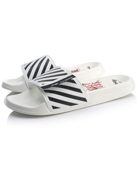 Li-ning White Sports Fashion Series Disney Mickey Crossover Stylish Slippers for men