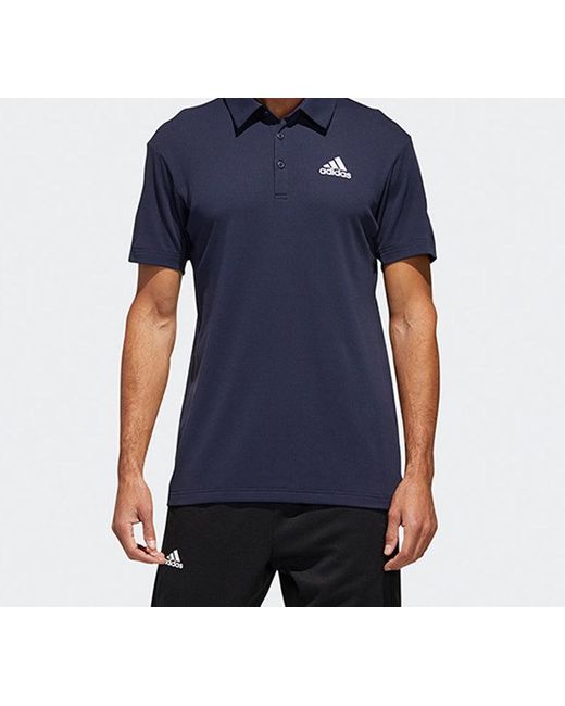 Adidas Blue Htrdy M Pl2 Sl Tennis Sports Polo Shirt for men