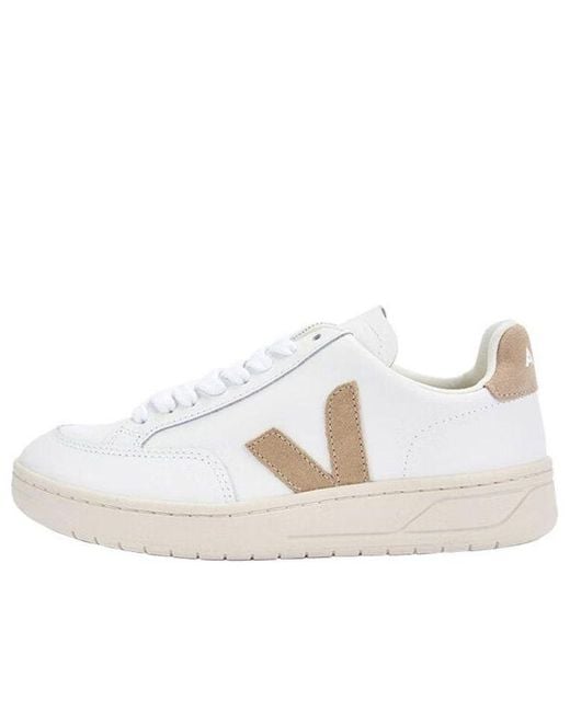Veja White V-12 Leather 'Extra Dune'