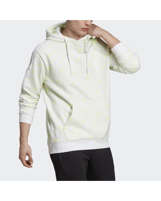 Adidas White Originals Mono Hoodle Hooded Sports Pullover for men
