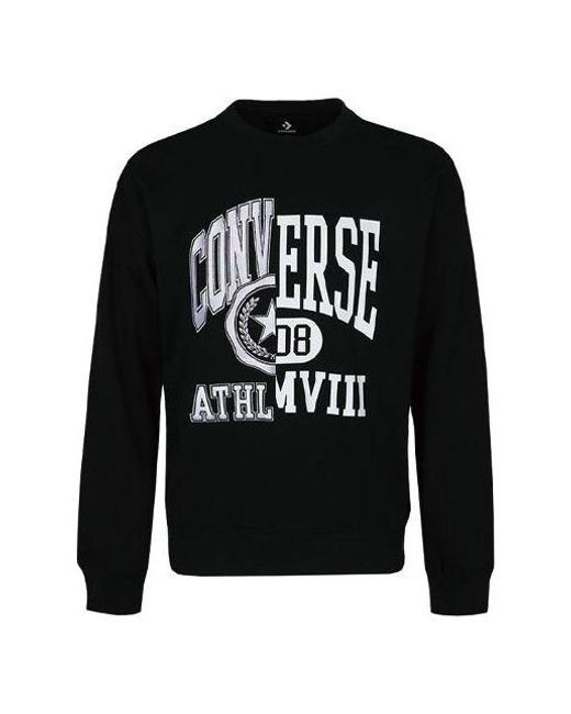 Converse Black Alphabet Logo Printing Round Neck Pullover for men