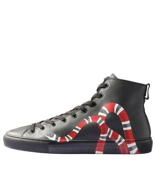 Gucci Black Leather High Top 'Snake' for men