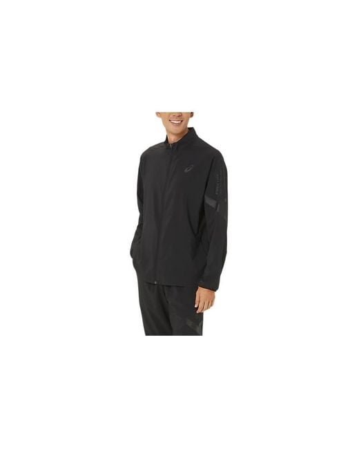 Asics Black A-I-M Cool Stretch Summer Woven Jacket 'Performance' for men