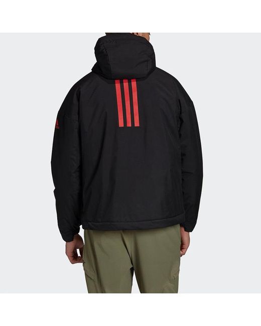 Adidas Black Urban Fc Cny Outdoor Hooded Cotton Jacket for men