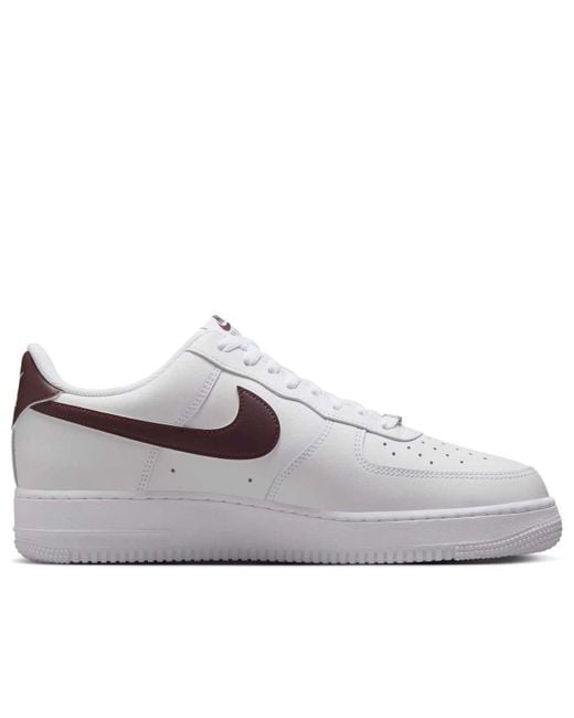 Nike White Air Force 1 '07 Burgundy Crush' for men