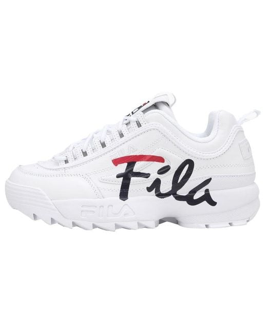 Fila White Disruptor 2 Low Top Shoes
