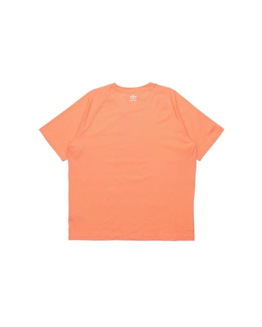 Adidas Orange Originals Big Trefoil Boxy Tee Large Logo Printing for men