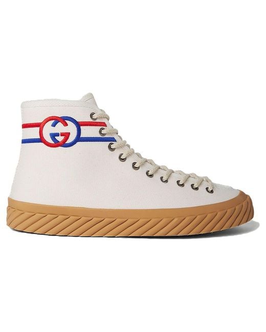 Gucci White Interlock G High-Top Sneakers for men