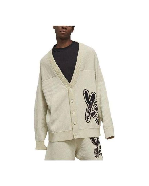 Adidas Natural Y-3 Logo Knit Cardigan 'Off'