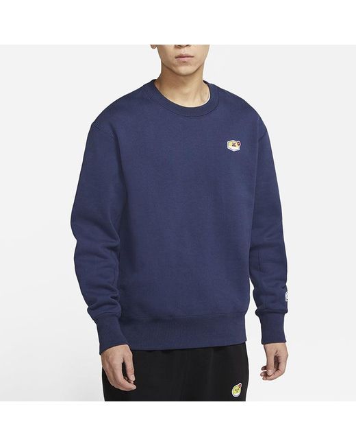 Nike Blue Sportswear Logo Casual Sports Round Neck Pullover for men