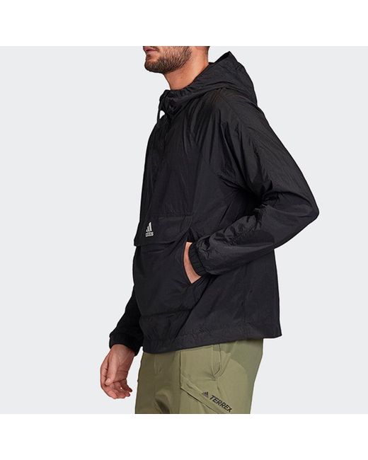 Adidas Blue Logo Casual Sports Hooded Jacket for men