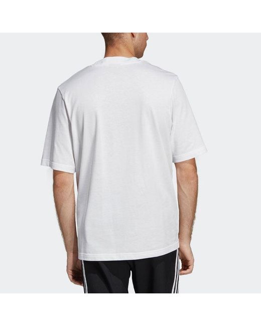 Adidas White Originals Outline Tee Casual Cozy Round Neck Short Sleeve for men