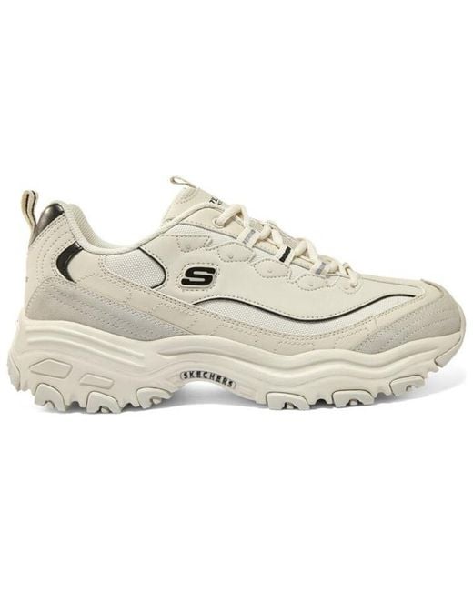 Skechers White D'Lites 1.0 Marathon Running Shoes for men