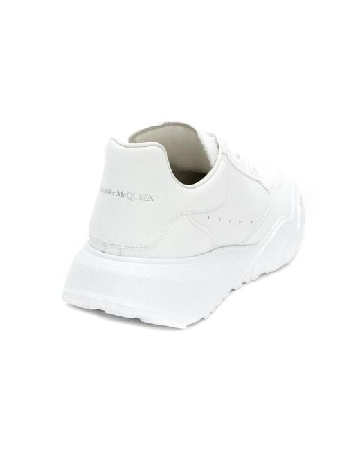 McQueen White Court Trainers Leather' for men