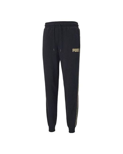 PUMA Blue Metallic Nights Tape Logo Printed Knitting Sports Trouser for men