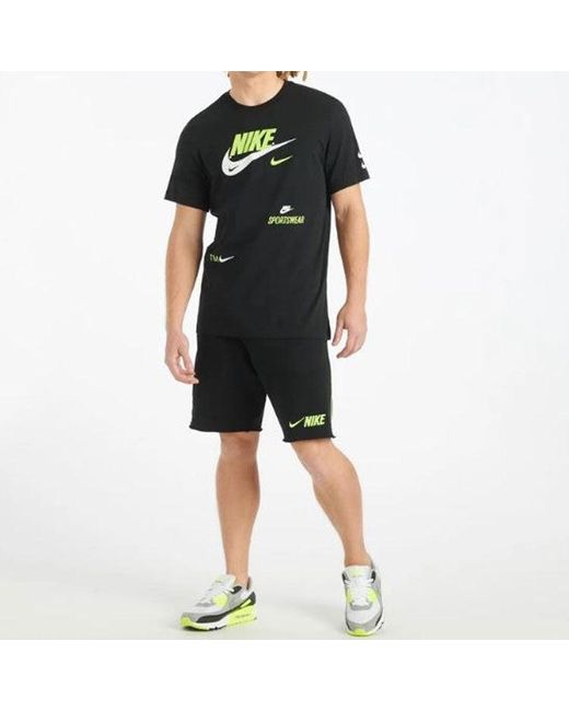 Nike Black Swoosh Round Neck Short Sleeve for men
