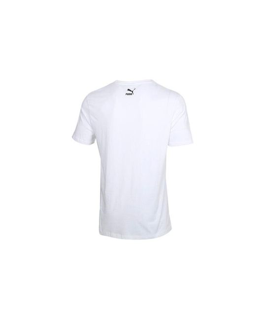 PUMA White Sports Gym Round Neck Short Sleeve for men