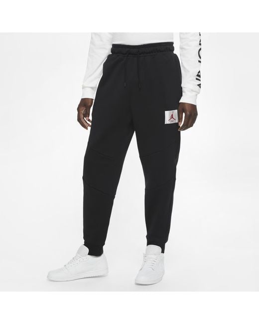 Nike Black Flight Fleece Logo Athleisure Casual Sports Long Pants for men