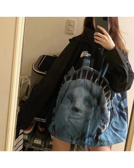 Supreme Blue Fw19 Week 10 X The North Face Statue Of Liberty Mountain Jacket