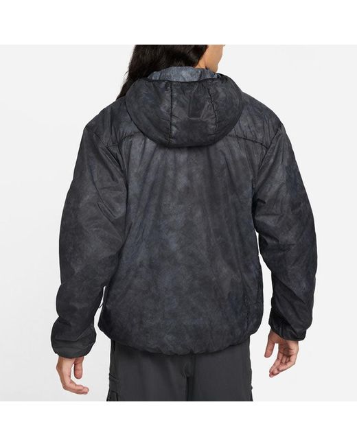 Nike Black Acg Therma-Fit Adv Rope De Dope Solid Color Zipper Hooded Long Sleeves Jacket for men