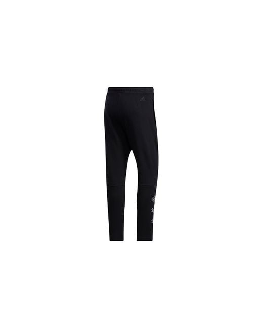 Adidas Black Ub Pnt Wv Deco Logo Printing Training Running Casual Sports Pants for men