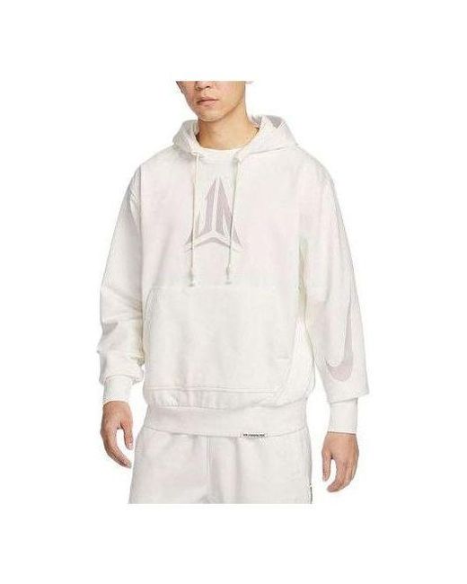 Nike White Ja Standard Issue Dri-Fit Pullover Basketball Hoodie for men