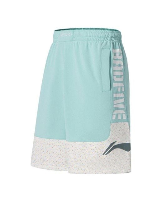 Li-ning Blue Badfive Logo Basketball Shorts for men