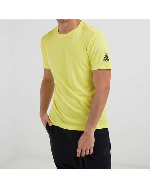 Adidas Yellow Training Sports Round Neck Short Sleeve for men
