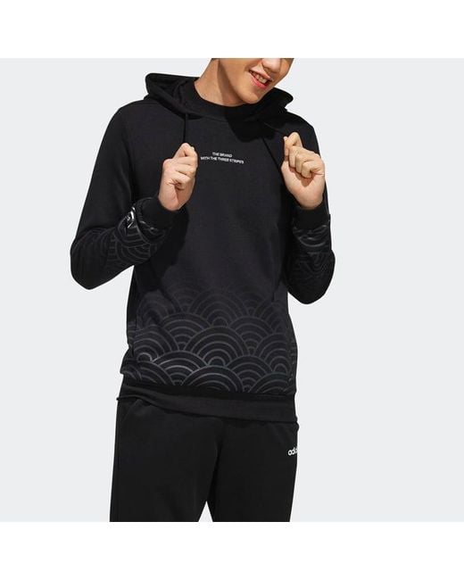 Adidas Blue Neo Sweat Hoody Knitted Hooded Sweater for men