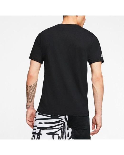 Nike Black Round Neck Training Short Sleeve 'Multi Swoosh' for men