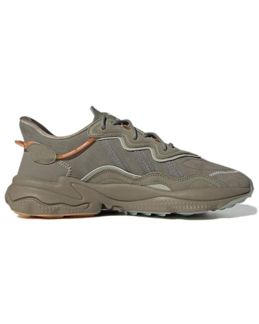 Adidas Brown Originals Ozweego Casual Shoes 'Charcoal' for men