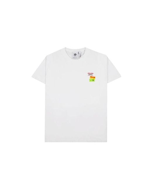 Adidas White Originals Bodega Pricetag Back Printing Short Sleeve for men