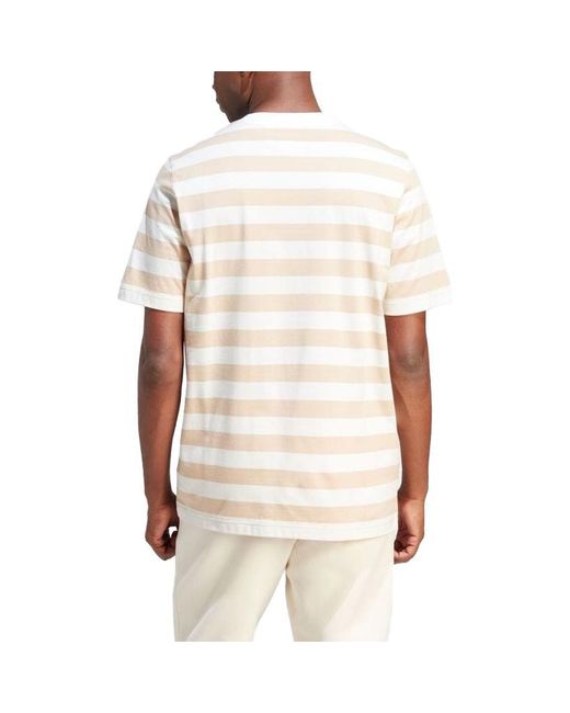 Adidas White Nice Striped Tee for men