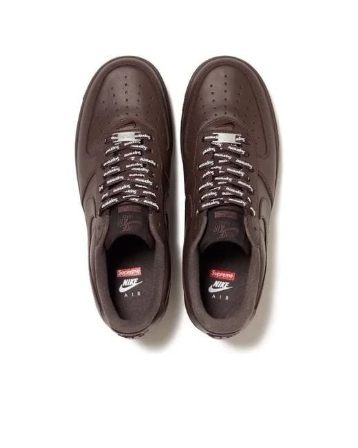 Nike Brown X Supreme Air Force 1 Low 'Baroque' for men