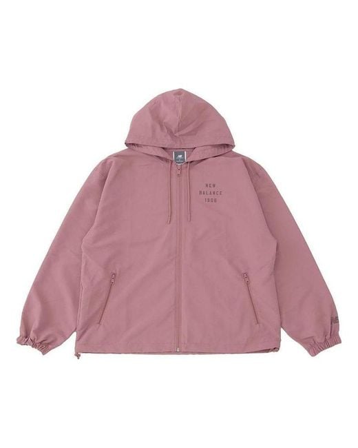 New Balance (Wmns) Iconic Collegiate Woven Jacket 'Rosewood' in