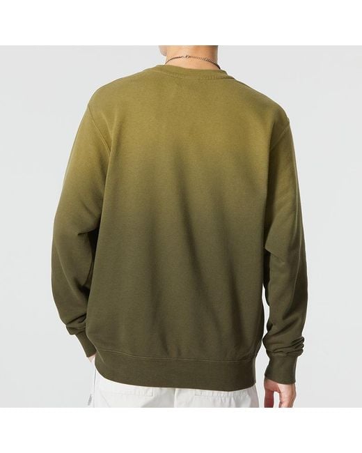 Nike Green Gradient Logo Casual Loose Long Sleeves Pullover Round Neck Dark for men