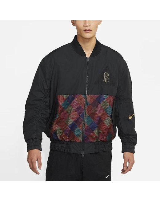 Nike Black Kyrie Protect Irving Sports Print Basketball Jacket For for men