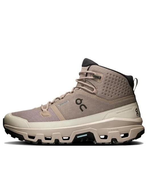 On Shoes Brown Cloudrock Mid Wp 'Cinder Desert' for men